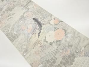 貴女に草花模様織り出し袋帯